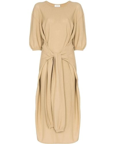 Lemaire Knotted-front Draped Midi Dress - Natural