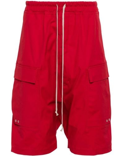 Rick Owens Drop-crotch Cargo Shorts - Red