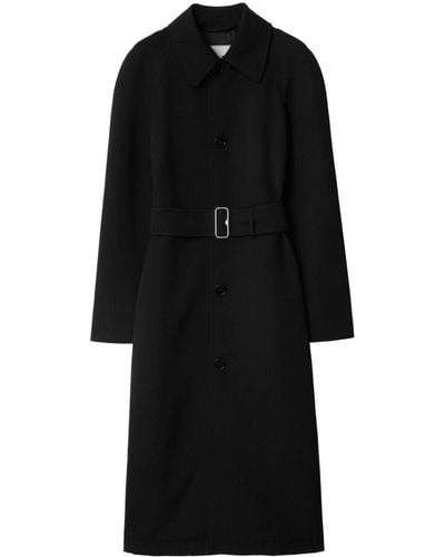 Burberry Single-breasted Wool Coat - Black
