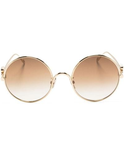 Loewe Gradient-lenses Round-frame Sunglasses - Natural