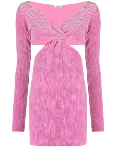 Nanushka Desta Cut-out Velvet Dress - Pink