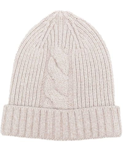 Eleventy Knitted Mélange Beanie - White