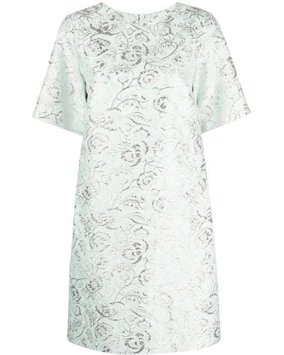 P.A.R.O.S.H. Brokat-Kleid mit Jacquardmuster - Weiß