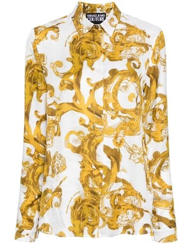 Versace Camicia con stampa Watercolour Couture - Metallizzato