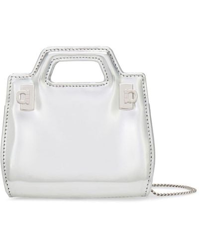 Ferragamo Wanda Leather Micro Bag - White
