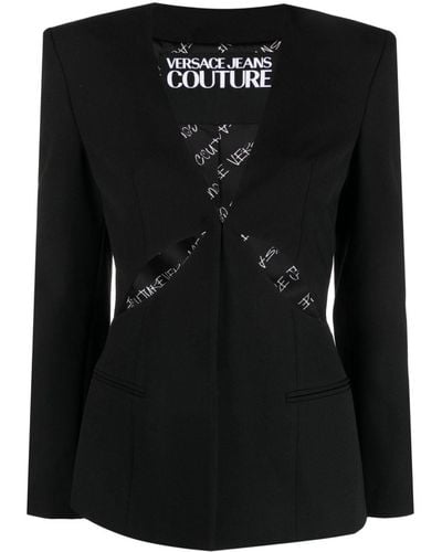 Versace Jeans Couture カットアウト シングルジャケット - ブラック