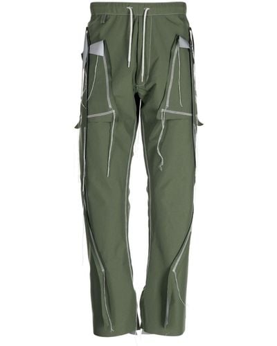 Sulvam Pantalon à empiècements contrastants - Vert