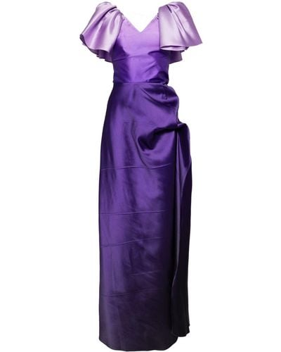 Saiid Kobeisy Gradient-effect Taffeta Dress - Purple