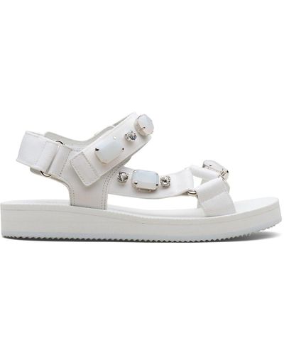 Car Shoe Crystal-embellished Sandals - White