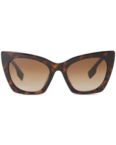 Burberry Logo-plaque Cat-eye Frame Sunglasses - Brown