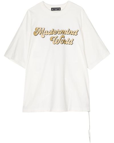 MASTERMIND WORLD Katoenen T-shirt Met Glitter - Wit