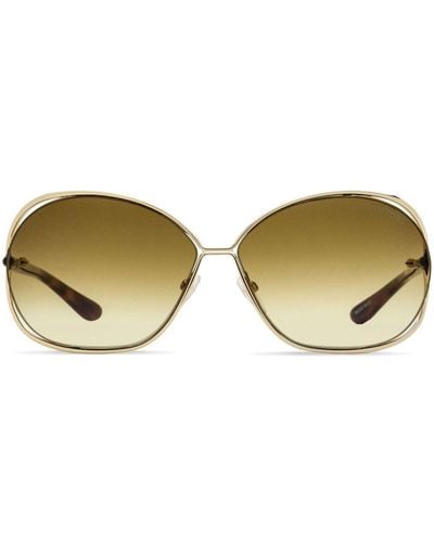 Tom Ford Carla Sonnenbrille mit rundem Gestell - Mettallic