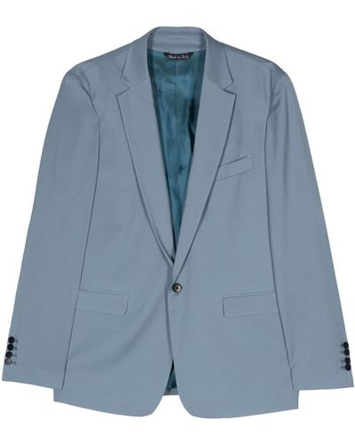 Costumein Notched-lapels Single-breasted Blazer - Blue