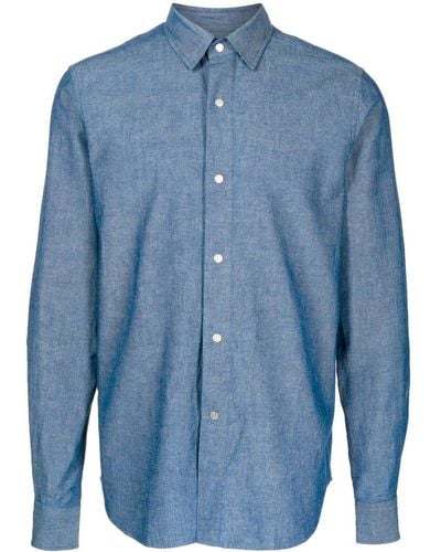 agnès b. Chambray Long-sleeve Shirt - Blue