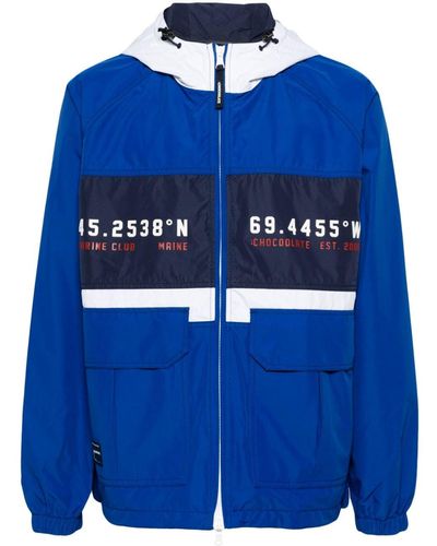 Chocoolate Colour-block Hooded Jacket - Blue