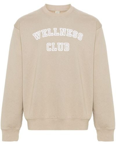 Sporty & Rich Beflocktes Wellness Club Sweatshirt - Weiß