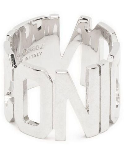 DSquared² Sculpted Logo Ring - White