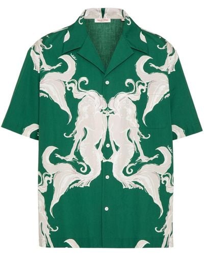 Valentino Garavani Graphic-print Cotton T-shirt - Green