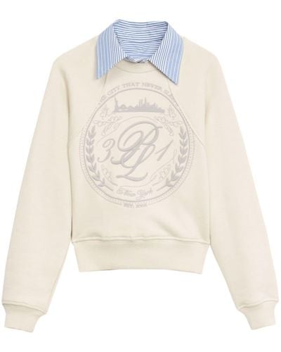 3.1 Phillip Lim Logo-embroidered Layered Cotton Sweatshirt - White