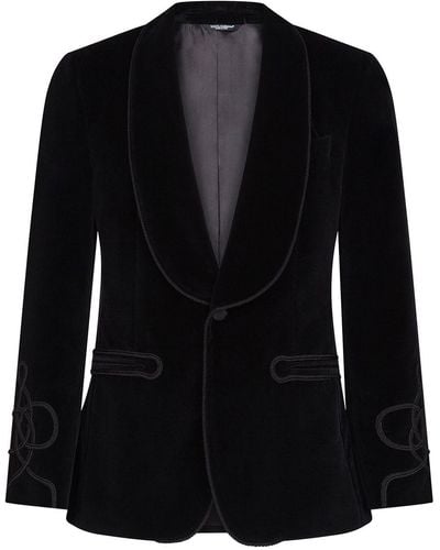 Dolce & Gabbana Single-breasted Velvet Tuxedo Jacket - Black