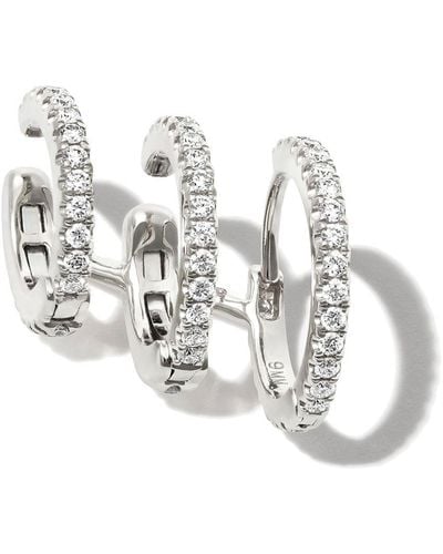 Maria Tash 18kt White Gold Diamond Triple-hoop Earring - Metallic