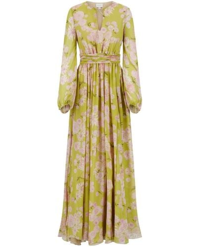 Giambattista Valli Floral-print Maxi Dress - Yellow