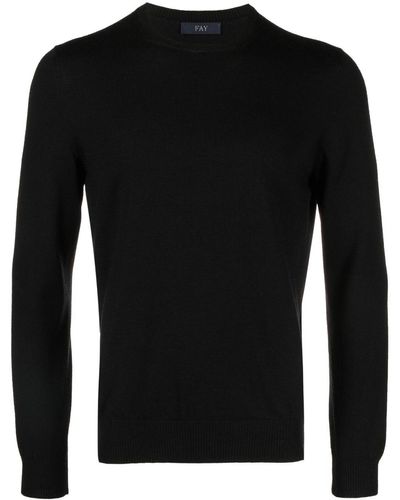 Fay Crew-neck Sweatshirt - Black