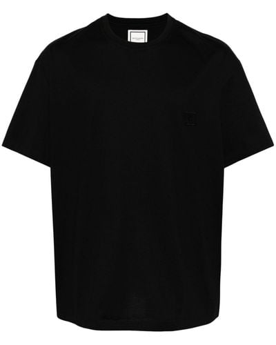 WOOYOUNGMI Logo-embroidered Cotton T-shirt - Black