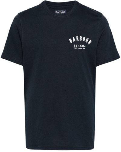Barbour Logo-print Cotton T-shirt - Blue
