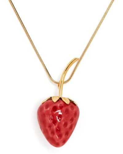 Andres Gallardo Strawberry Pendant Necklace - Red