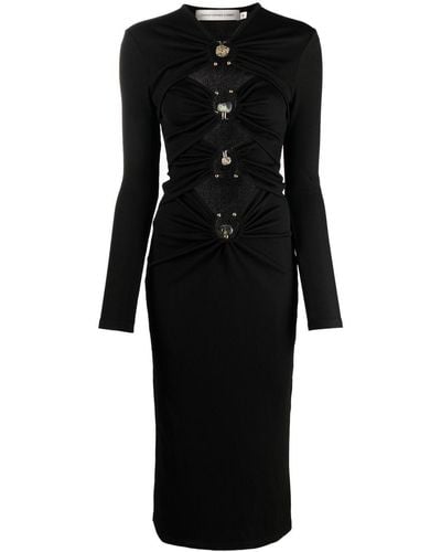 Christopher Esber Cut-out Draped Long Dress - Black