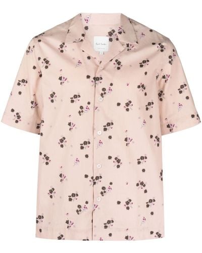 Paul Smith Floral-print Short-sleeve Shirt - Pink