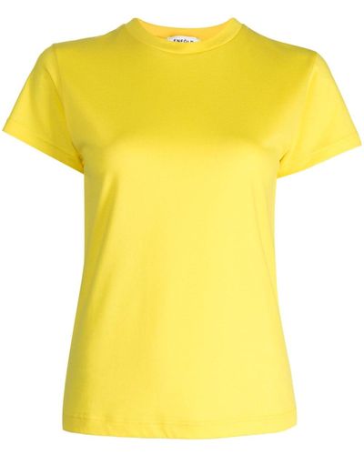 Enfold Short-sleeve Cotton T-shirt - Yellow