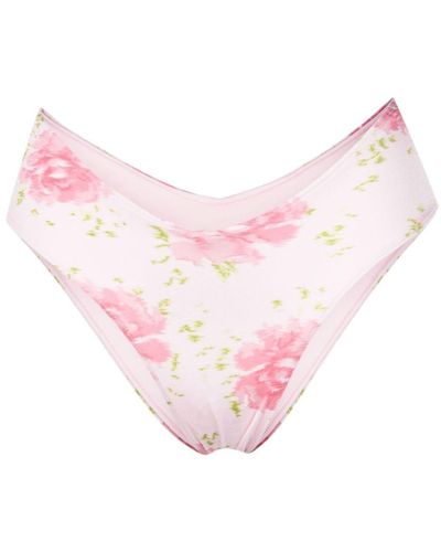 Frankie's Bikinis Bragas de bikini con estampado floral - Rosa