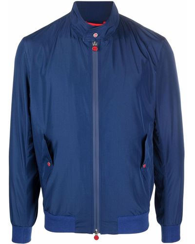 Kiton High-neck Zip-up Lightweight Jacket - Blue
