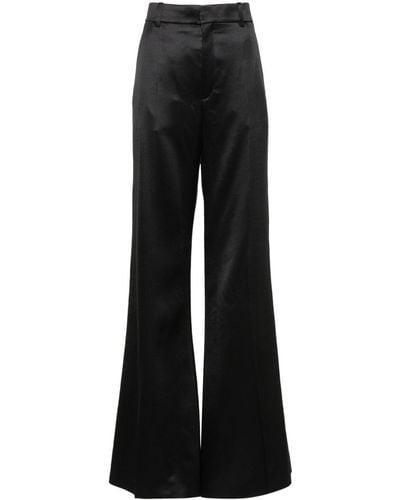 Chloé Pantalones anchos de talle alto - Negro