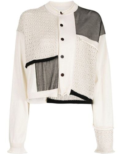 Y's Yohji Yamamoto Patchwork Button-up Cardigan - White