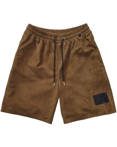 Purple Brand Logo-patch Track Shorts - Brown