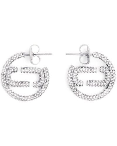 Marc Jacobs The J Marc Crystal-embellished Earrings - White