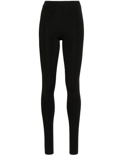 Fabiana Filippi High-waist Ribbed-knit leggings - Black