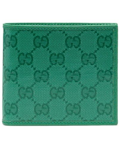 Gucci Cartera GG Crystal plegable - Verde