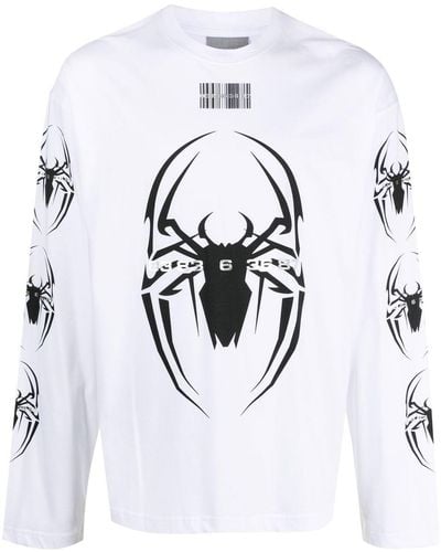 VTMNTS Graphic-print Long-sleeved T-shirt - White