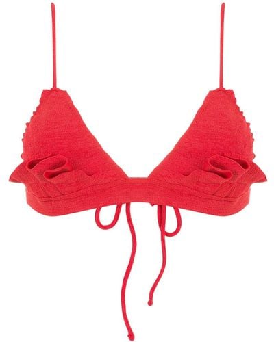 Clube Bossa Winni Ruffle-embellished Bikini Top - Red