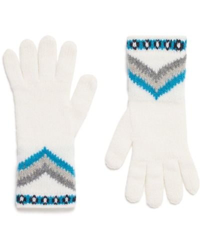 Alanui Antarctic Circle Wool Gloves - Blue