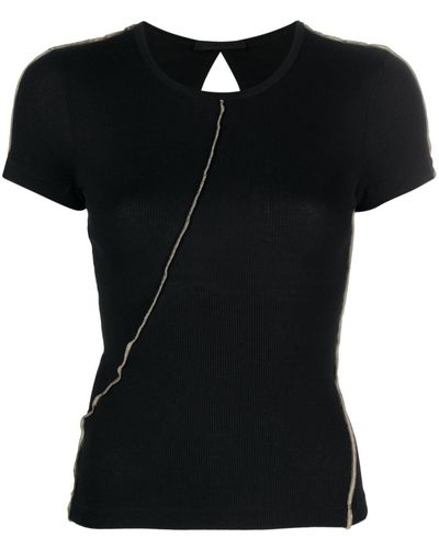 Helmut Lang Twisted Seam-detail Cotton T-shirt - Black