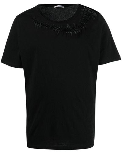 Saint Laurent Cut-out Cotton T-shirt - Black
