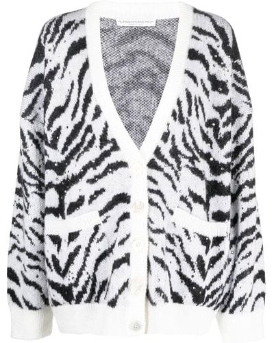 Alessandra Rich Vest Met Zebraprint - Wit