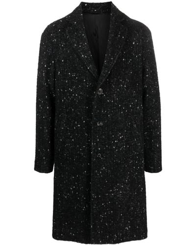 Lardini Abrigo de tweed con botones - Negro