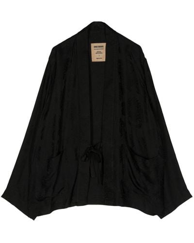 Uma Wang Open-front draped jacket - Schwarz