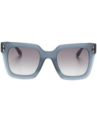 Isabel Marant Logo-plaque Square-frame Sunglasses - Blue